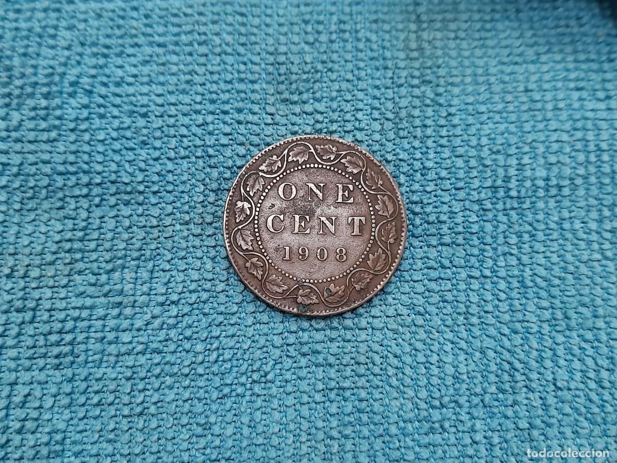 Monedas antiguas de Europa: Canada Britanica, Edouard VII, 1 Cent 1908. Rara