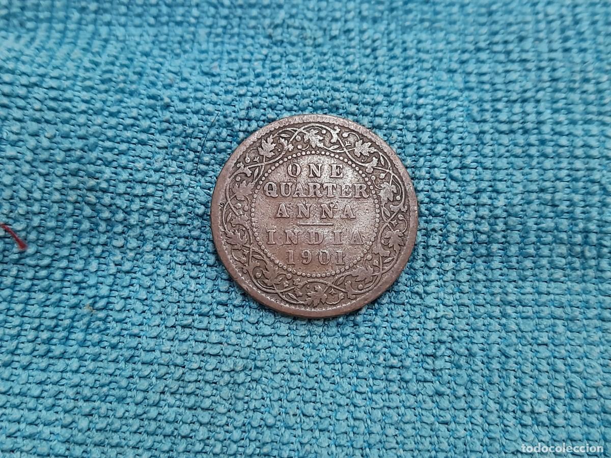 Monedas antiguas de Europa: India Brit&aacute;nica, Victoria, 1/4 Anna 1901