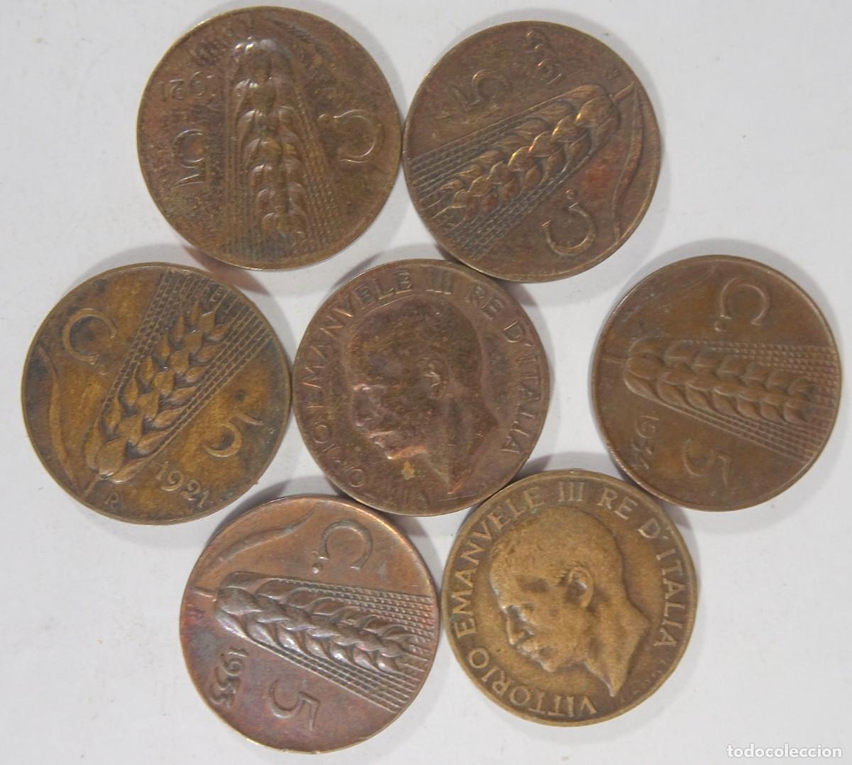 Monnaies anciennes de Europe: LOTE DE ANTIGUAS MONEDAS DE 5 CENTIMOS, VITORIO EMANUELE, VARIOS A&Ntilde;OS, ITALIA, VER FOTOS