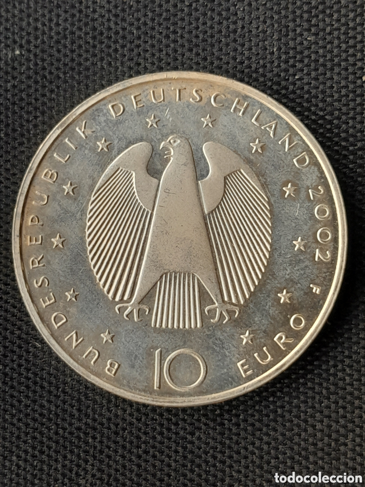 Monete antiche di Europa: Alemania , Moneda Plata 10 Euros 2002 - Introducci&oacute;n Del Euro Ceca F