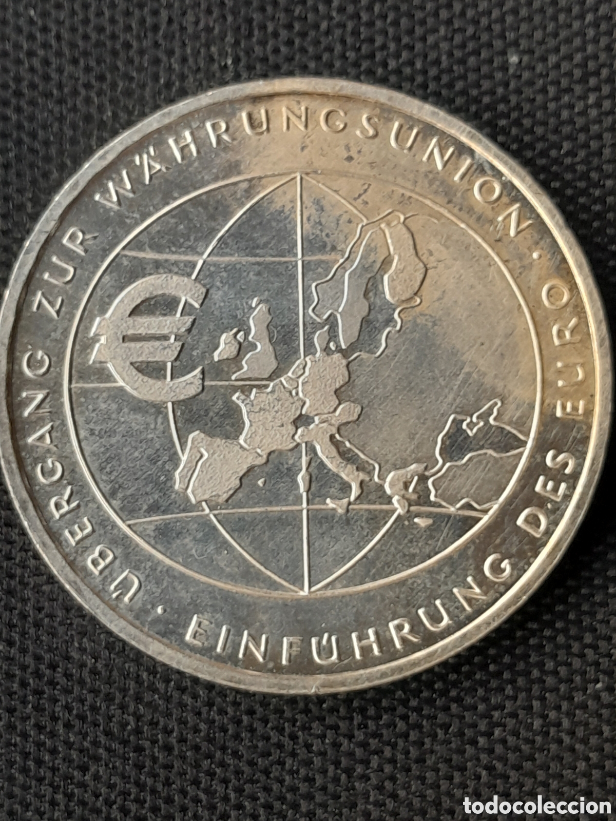 Monedas antiguas de Europa: Alemania , Moneda Plata 10 Euros 2002 - Introducci&oacute;n Del Euro Ceca F