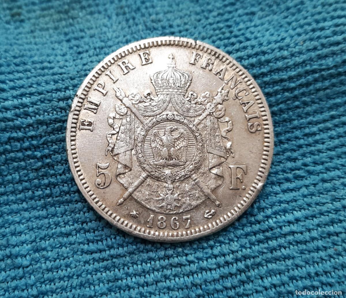 Monedas antiguas de Europa: Francia, Napoleon III, 5 Francs 1867