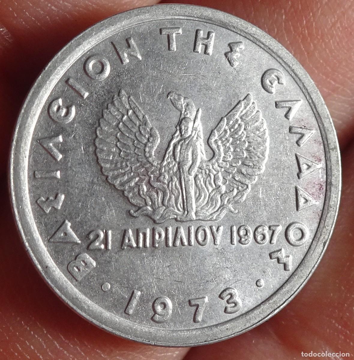 Monedas antiguas de Europa: MONEDA GRECIA 10 LEPT&Aacute; 1973, VER FOTOS