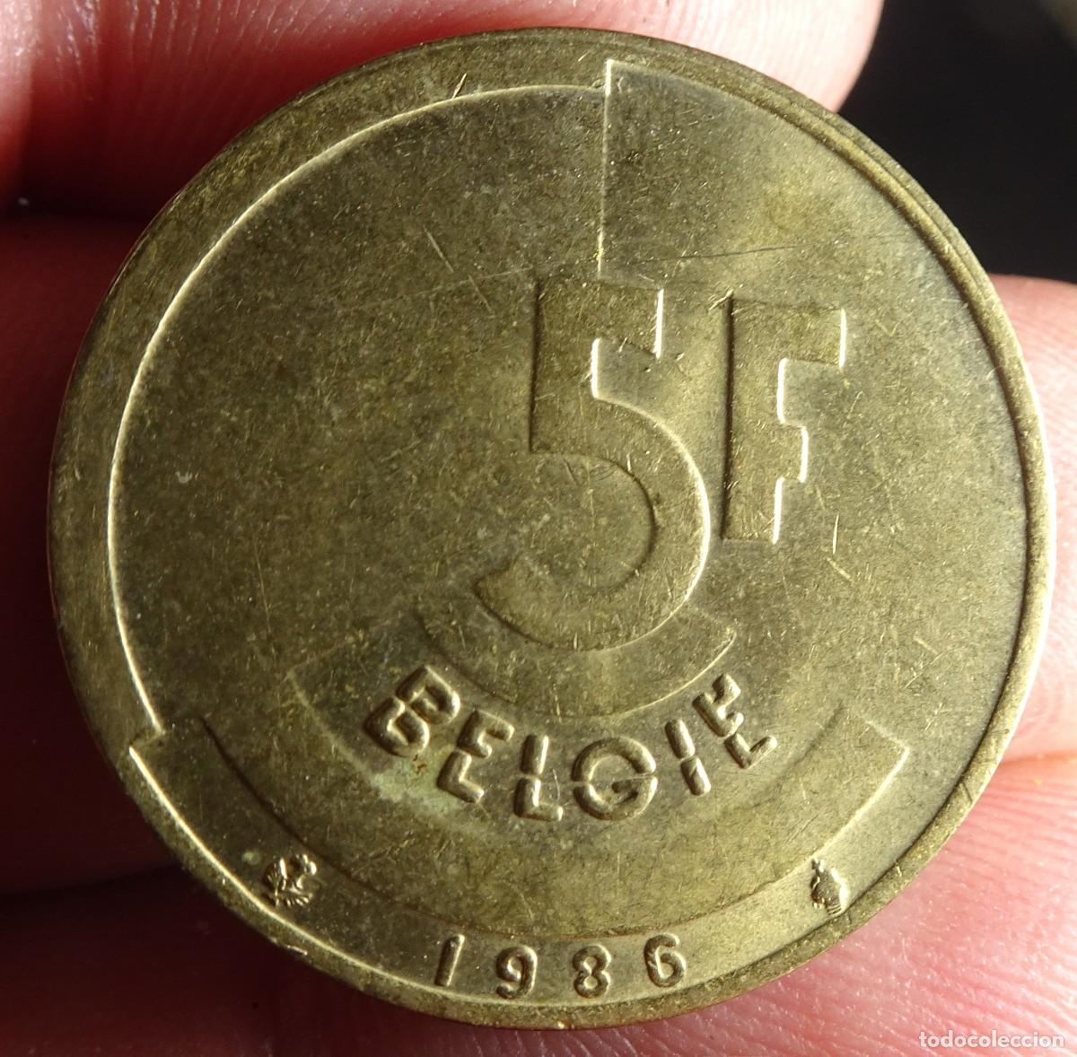 Monedas antiguas de Europa: ANTIGUA MONEDA 5 FRANCOS BELGAS 1986, VER FOTOS