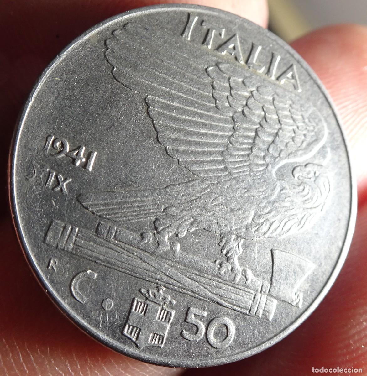 Monedas antiguas de Europa: ANTIGUA MONEDA ITALIA 50 CENTESIMOS 1941, VER FOTOS