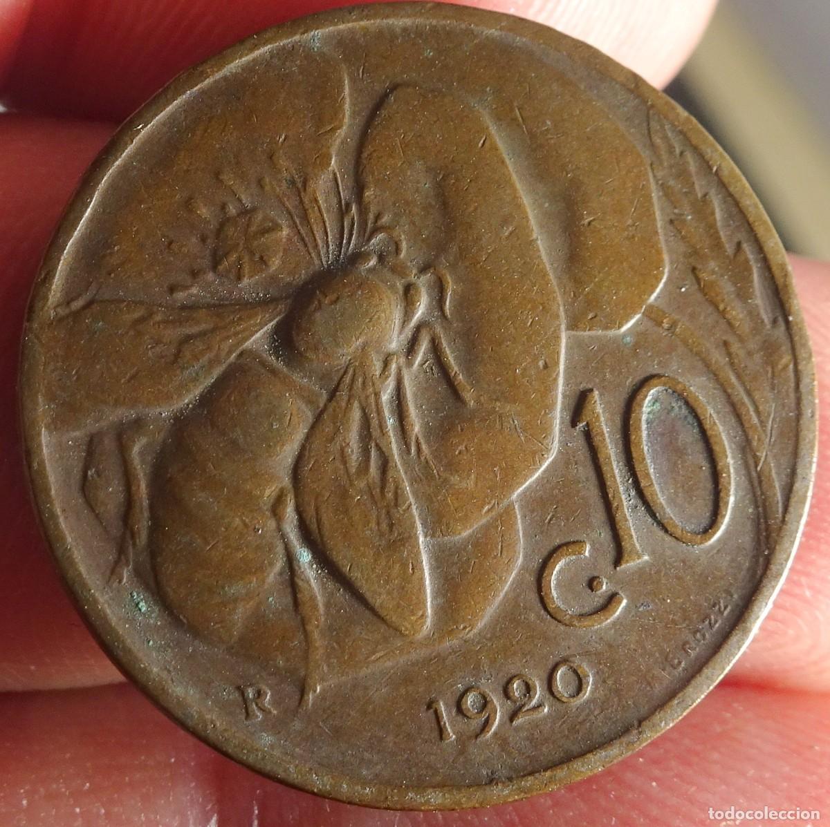 Monedas antiguas de Europa: ANTIGUA MONEDA ITALIA 10 CENTESIMOS 1920, VER FOTOS