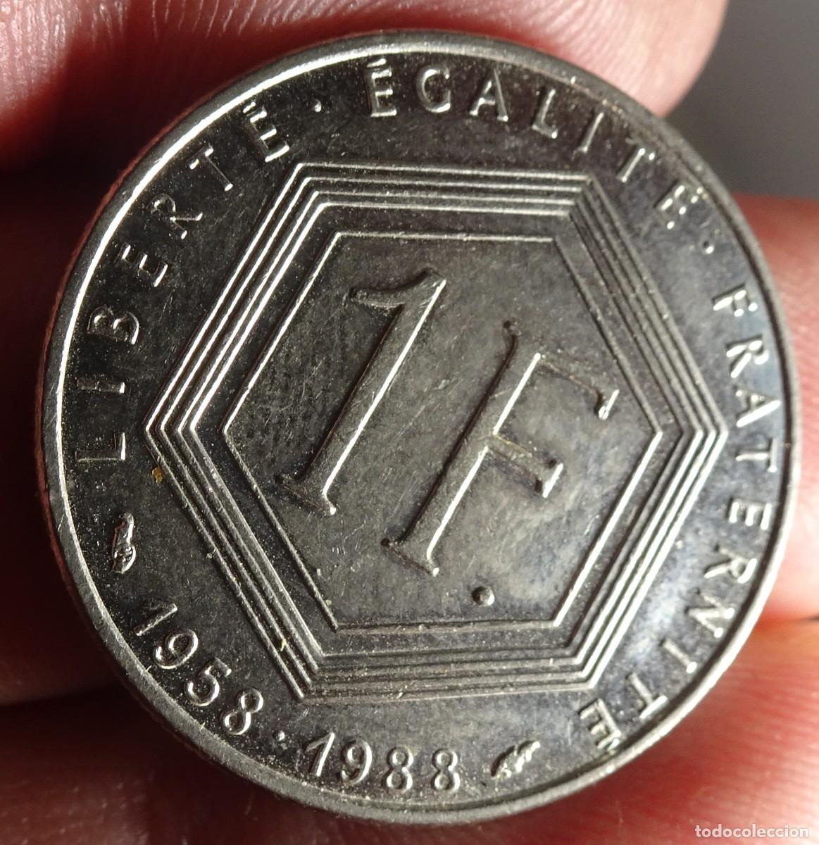 Monedas antiguas de Europa: ANTIGUA MONEDA, 1 FRANCO, CONMEMORATIVA, 1958-1988, VER FOTOS