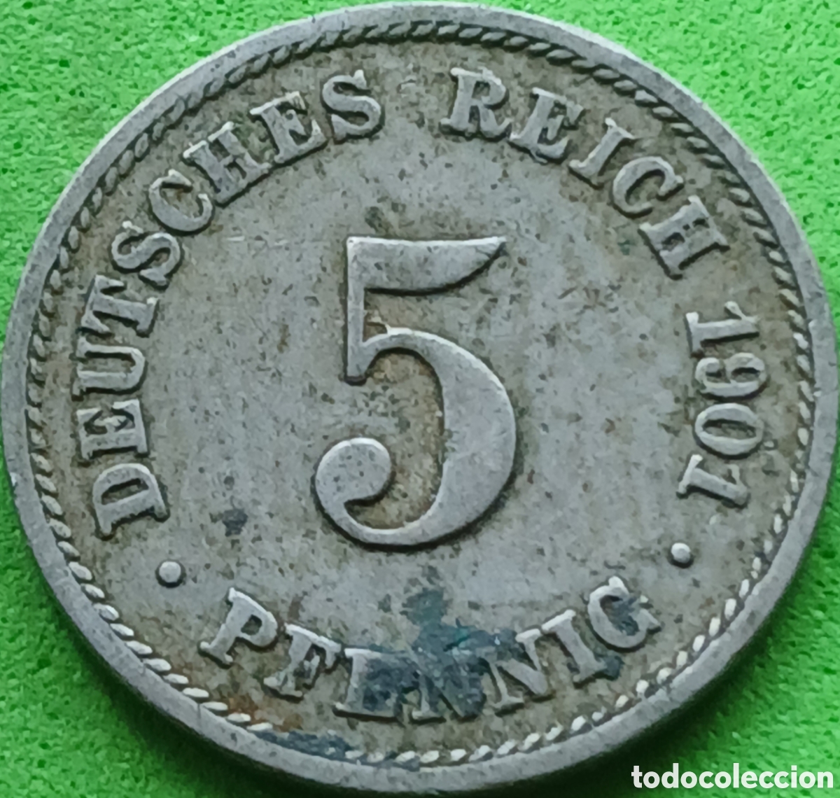 Monedas antiguas de Europa: Alemania Imperio 5 pfennig 1901 F km#11 poco com&uacute;n