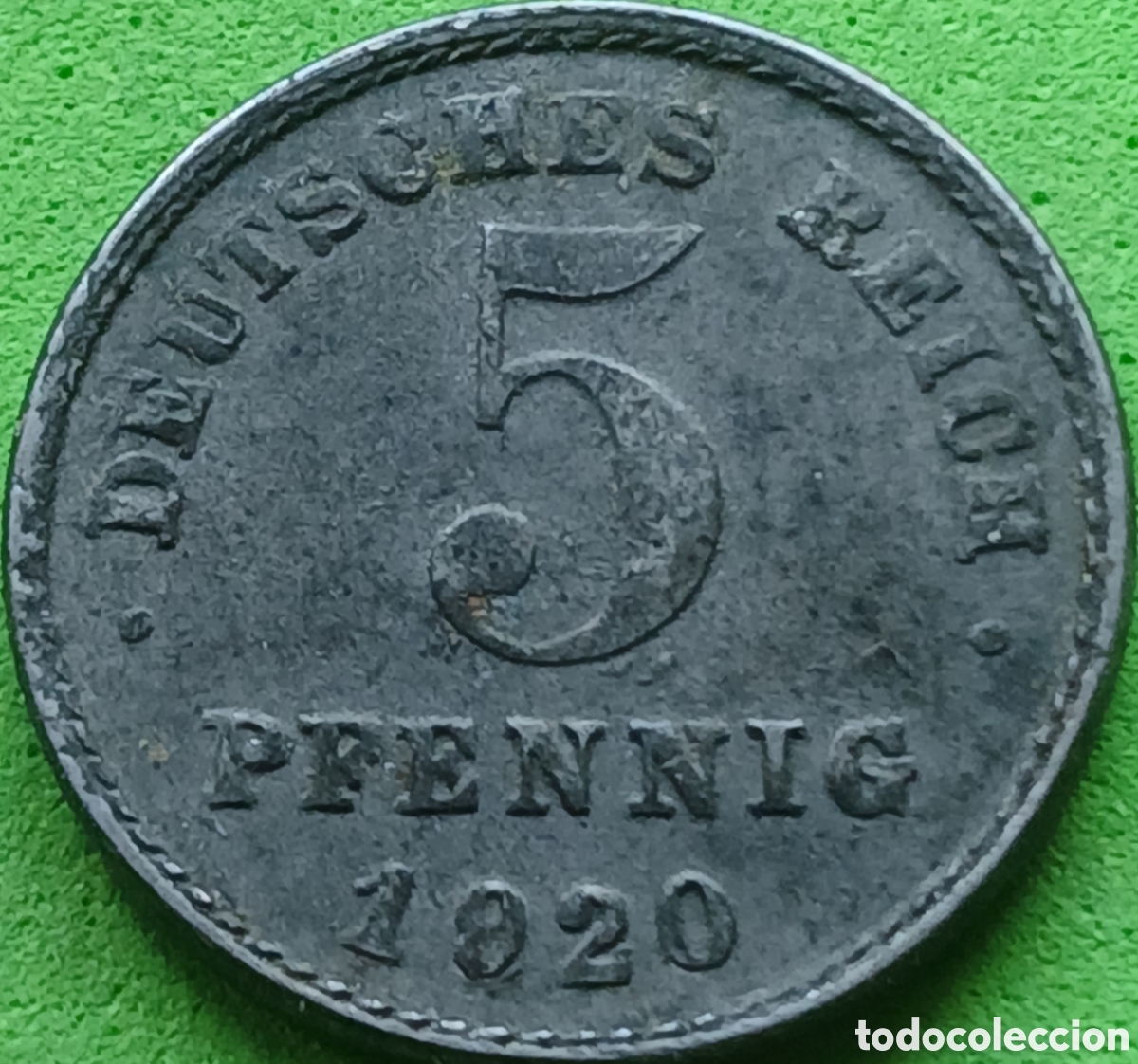 Monedas antiguas de Europa: Alemania Imperio 5 pfennig 1920 G km#19 poco com&uacute;n