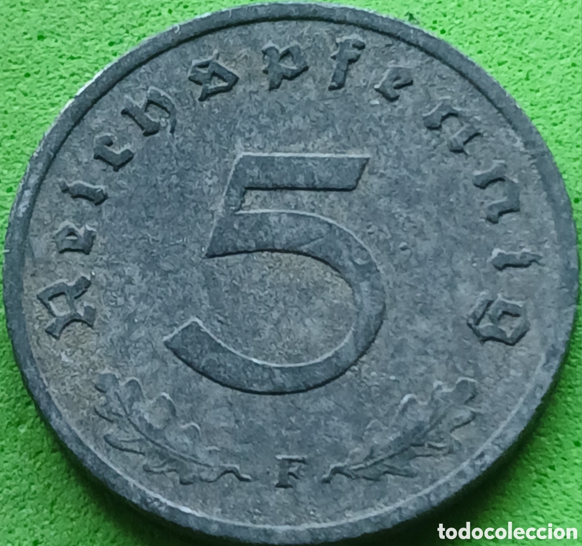 Monedas antiguas de Europa: Alemania Tercer Reich 5 reichspfennig 1943 F km#100 poco com&uacute;n