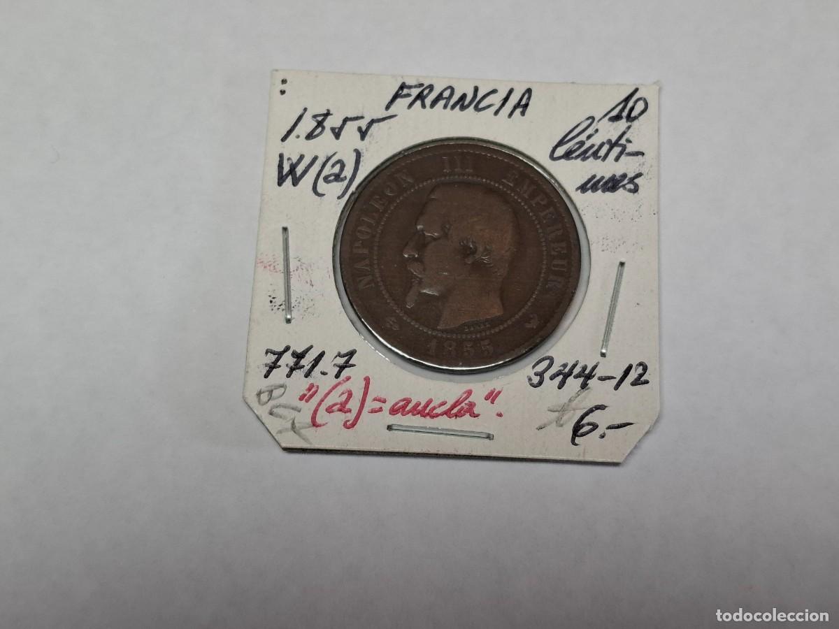 Monedas antiguas de Europa: 10 CENTIMOS de 1855 W (a) KM 771.7 FRANCIA en BC+