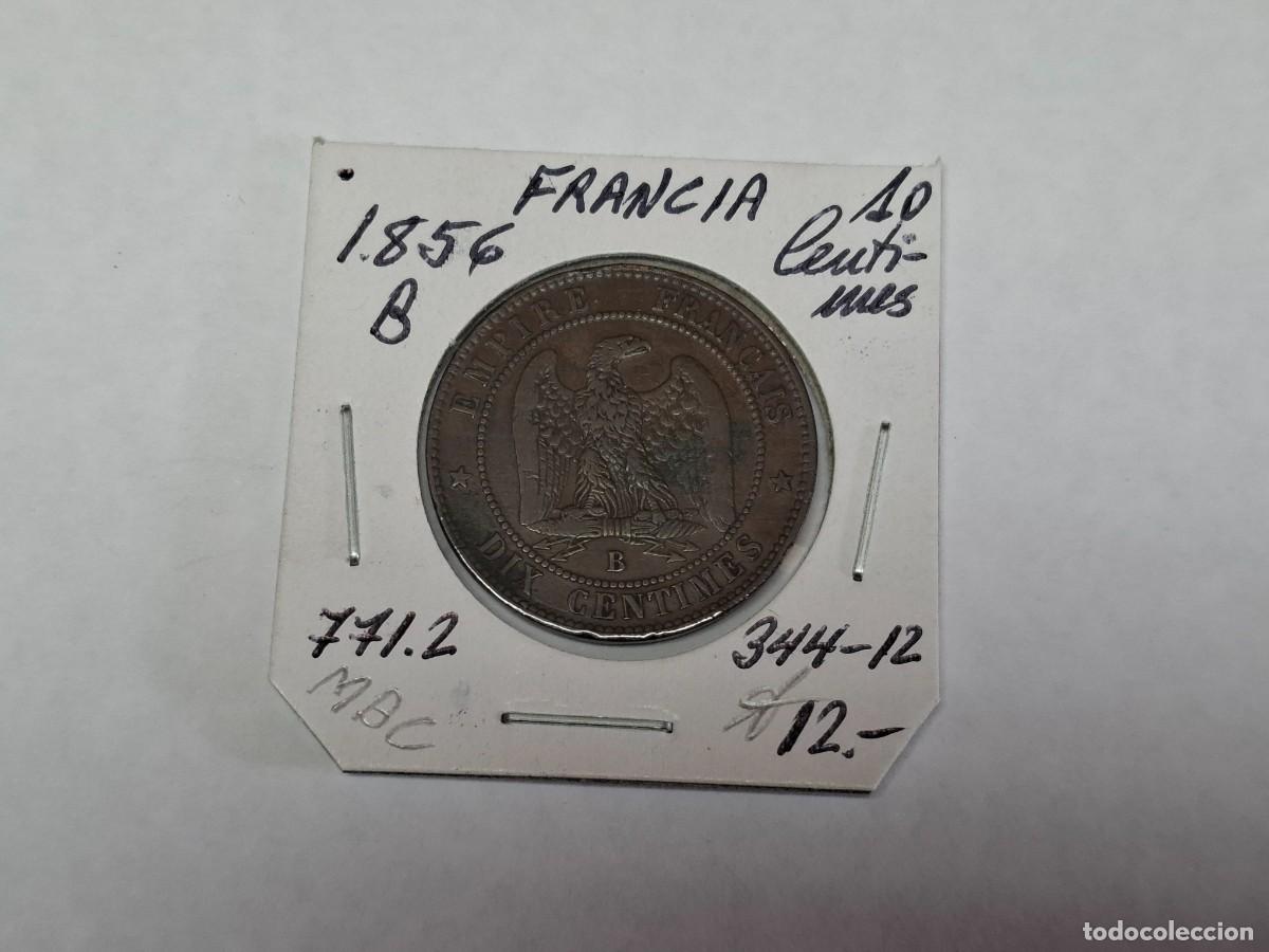 Monedas antiguas de Europa: 10 CENTIMOS de 1856 B KM 771.1 FRANCIA en MBC