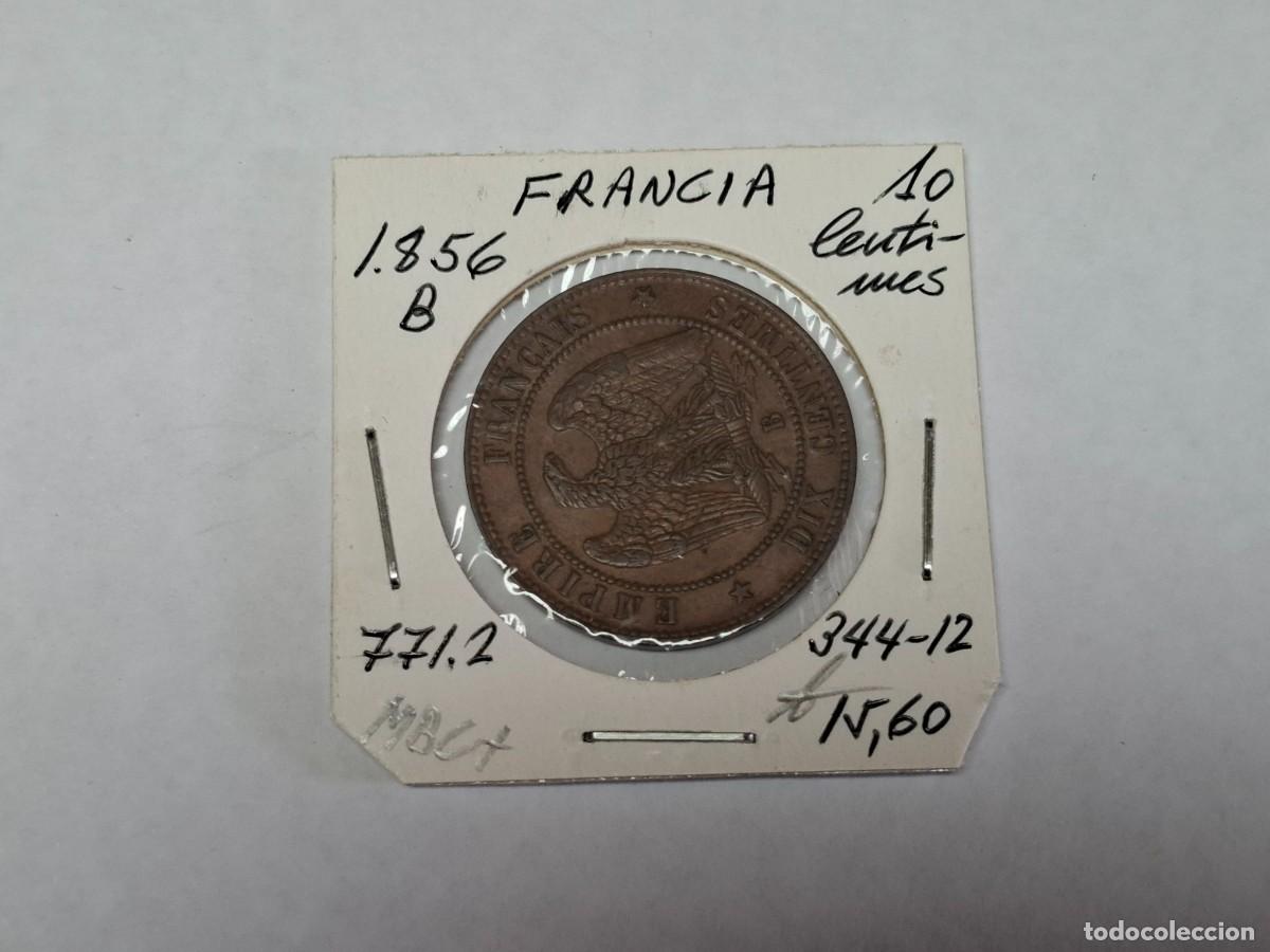 Monedas antiguas de Europa: 10 CENTIMOS de 1856 B KM 771.2 FRANCIA en MBC+
