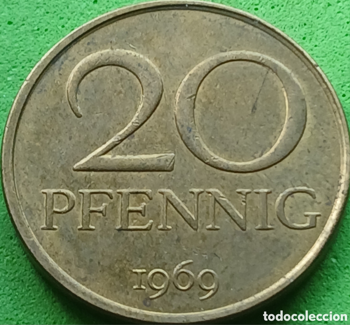 Monedas antiguas de Europa: Alemania Oriental 20 pfennig 1969 km#11