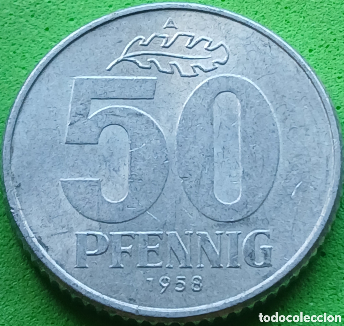 Monedas antiguas de Europa: Alemania Oriental 50 pfennig 1958 km#12.1
