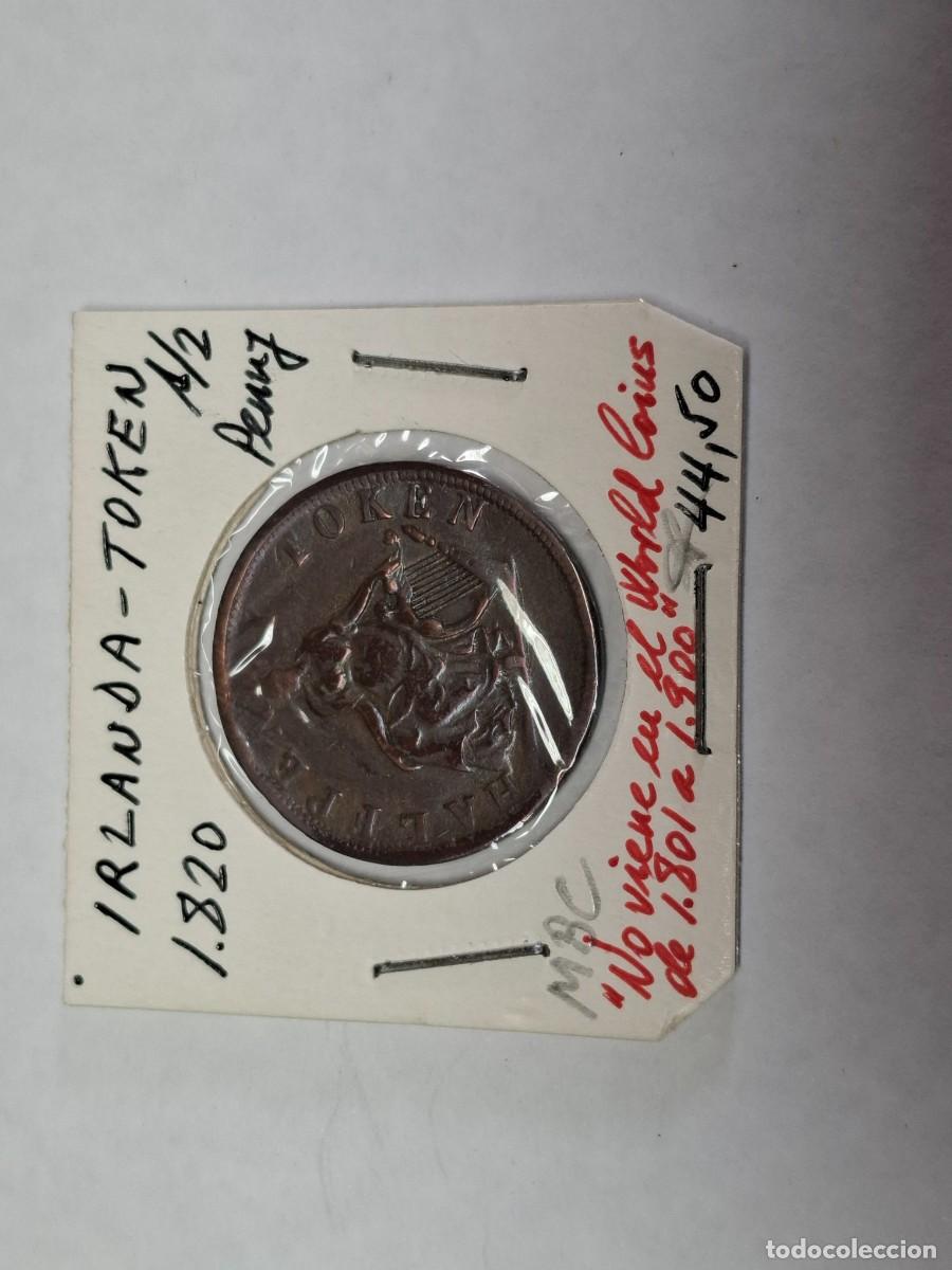 Monedas antiguas de Europa: 1/2 PENNY de 1820 IRLANDA-TOKEN en MBC