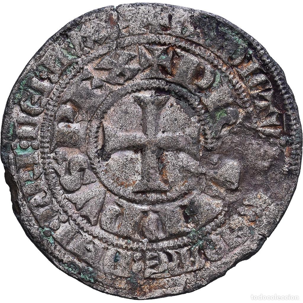 Monedas antiguas de Europa: [#1203370] Francia, Philippe IV le Bel, Gros tournois &agrave; l'O long, ca. 1298, Plata, MBC