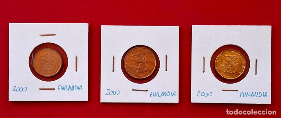 Monedas antiguas de Europa: 2000 Finlandia, monedas de 2, 5 y 10 cts.