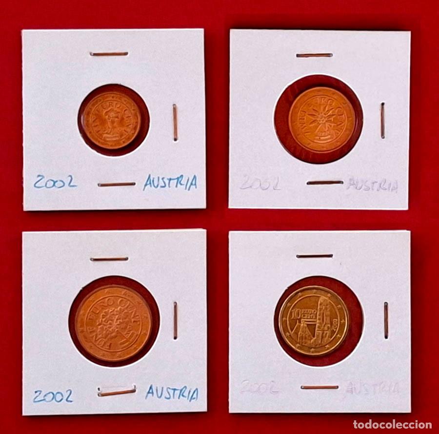 Monedas antiguas de Europa: 2002 Austria 1, 2, 5 y 10 cts.