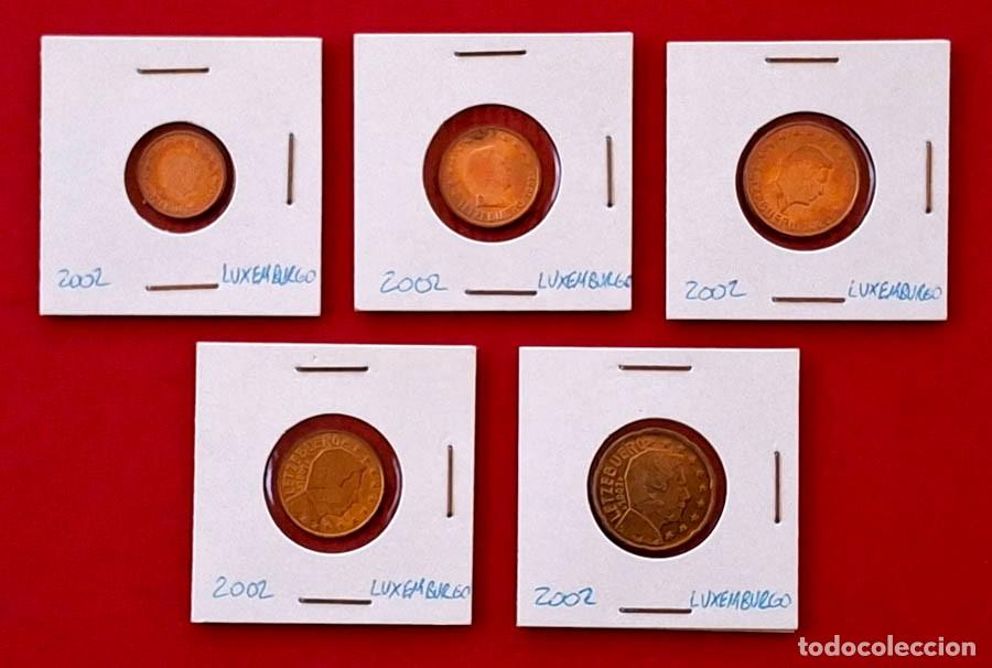 Monedas antiguas de Europa: 2002 Luxemburgo 1, 2, 5, 10 y 20 cts.