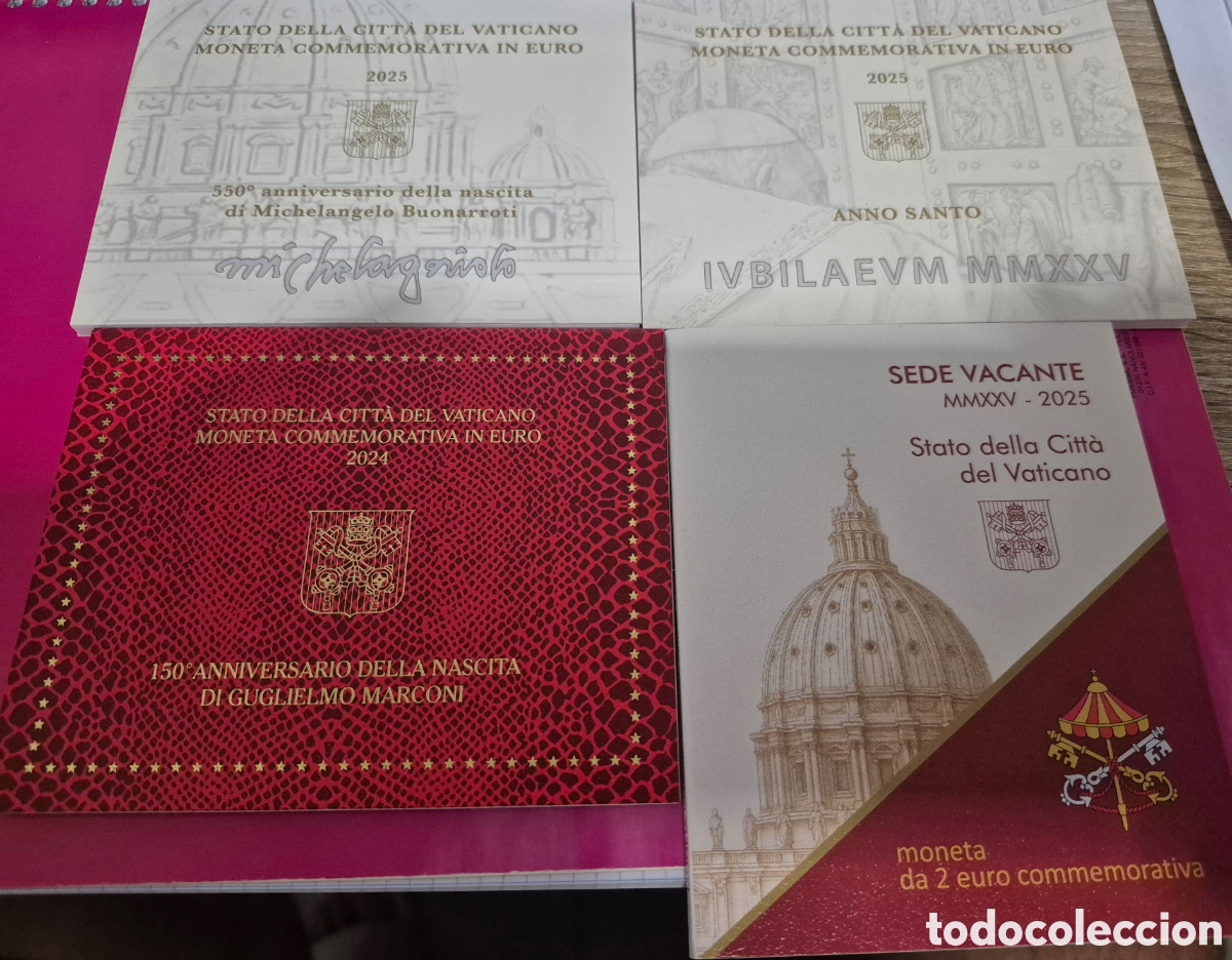 Monedas antiguas de Europa: Lote 4x2&euro; conmemorativos Vaticano 2024/2025
