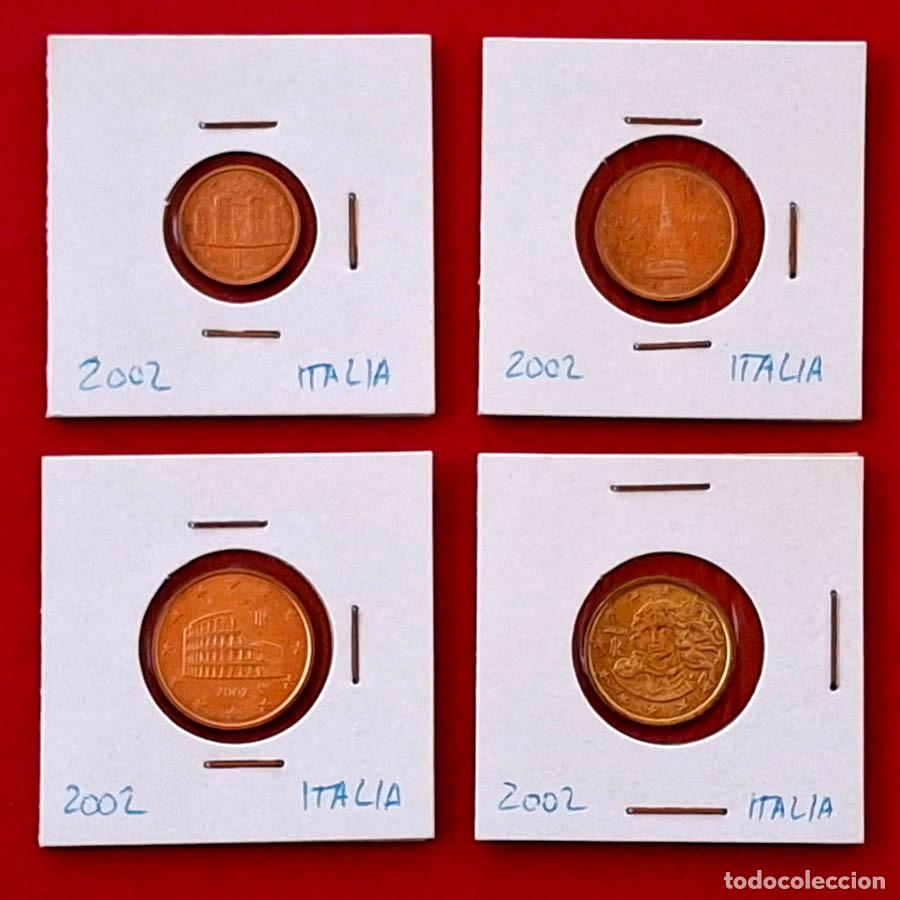 Monedas antiguas de Europa: 2002 Italia 1, 2, 5 y 10 cts.