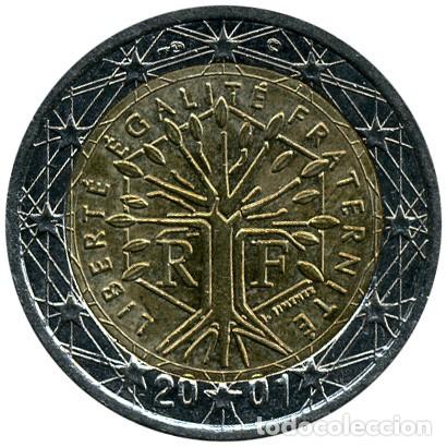 Monedas antiguas de Europa: 2 euros de Francia a&ntilde;o 2001