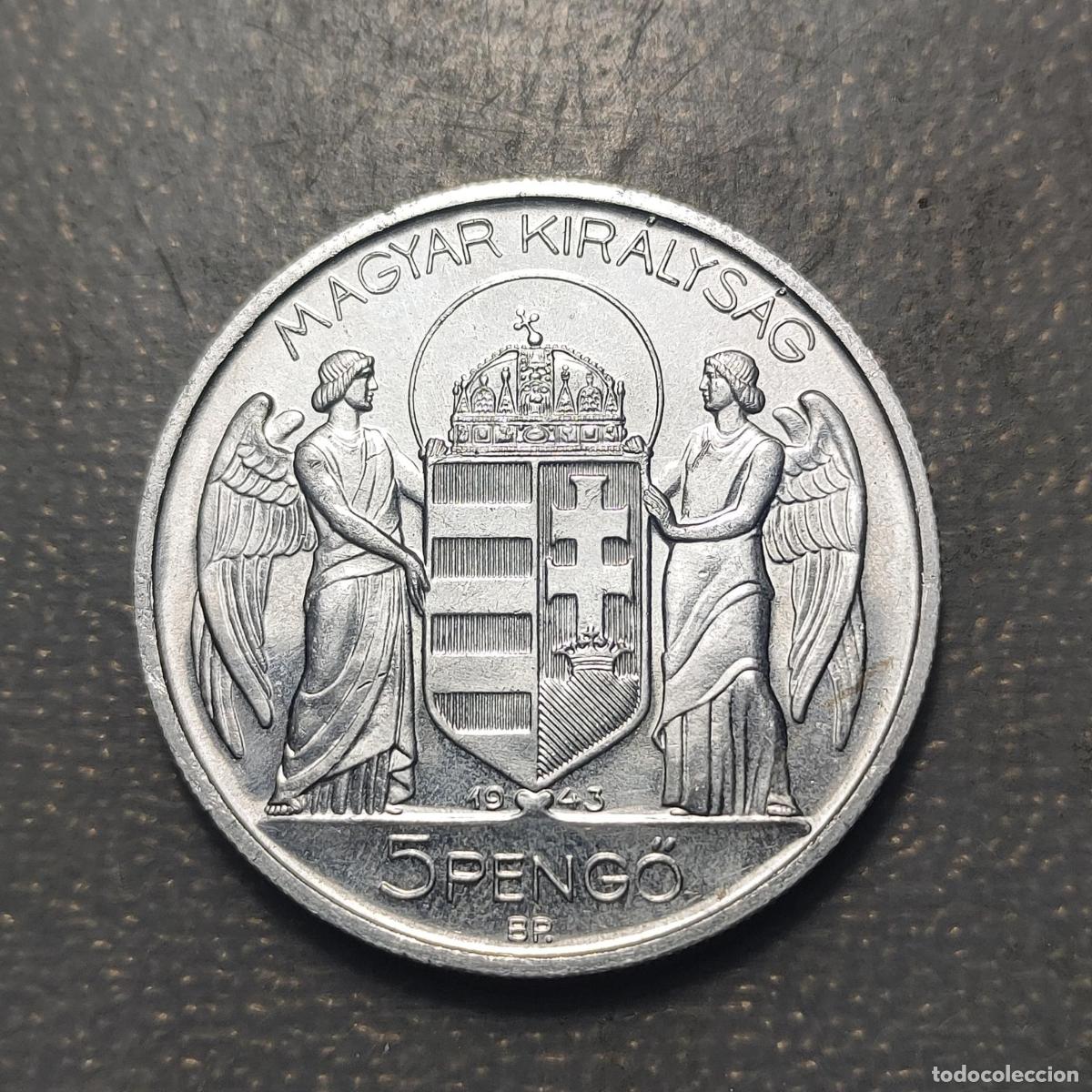 Monedas antiguas de Europa: HUNGRIA HUNGARY 5 PENGO 1943 ALUMINIO EBC-/EBC