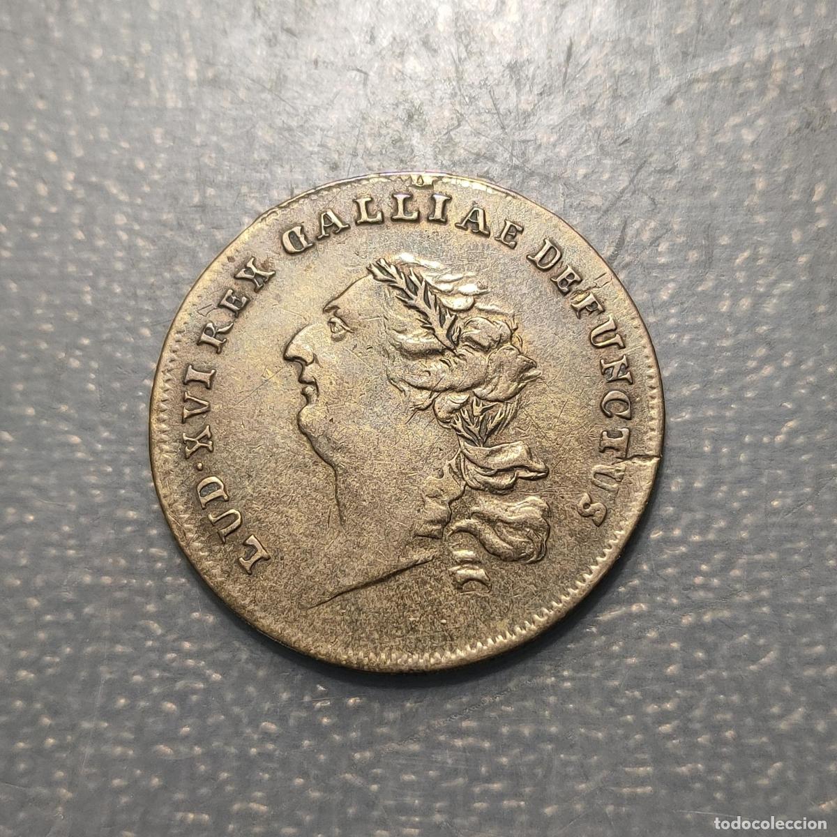 Monedas antiguas de Europa: FRANCIA FRANCE LOUIS XVI JETTON SF (1793) LOUIS XVI EL REY SOL MUERTE DEL REY MARTIR