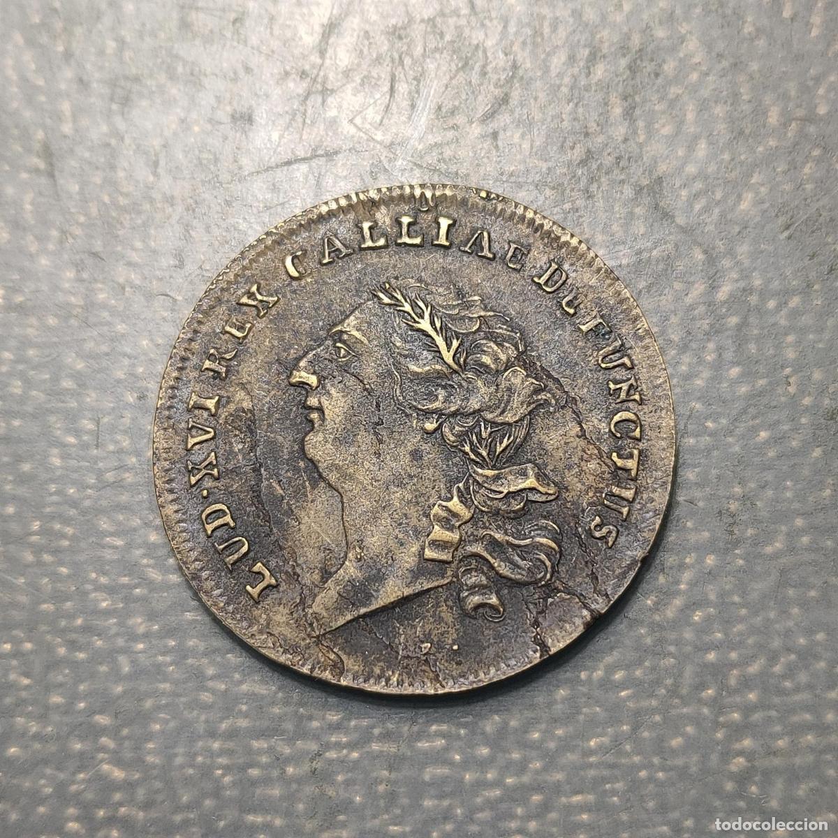 Monedas antiguas de Europa: FRANCIA FRANCE LOUIS XVI JETTON SF (1793) AMOR PATRIAE MUERTE DE LOUIS XVI