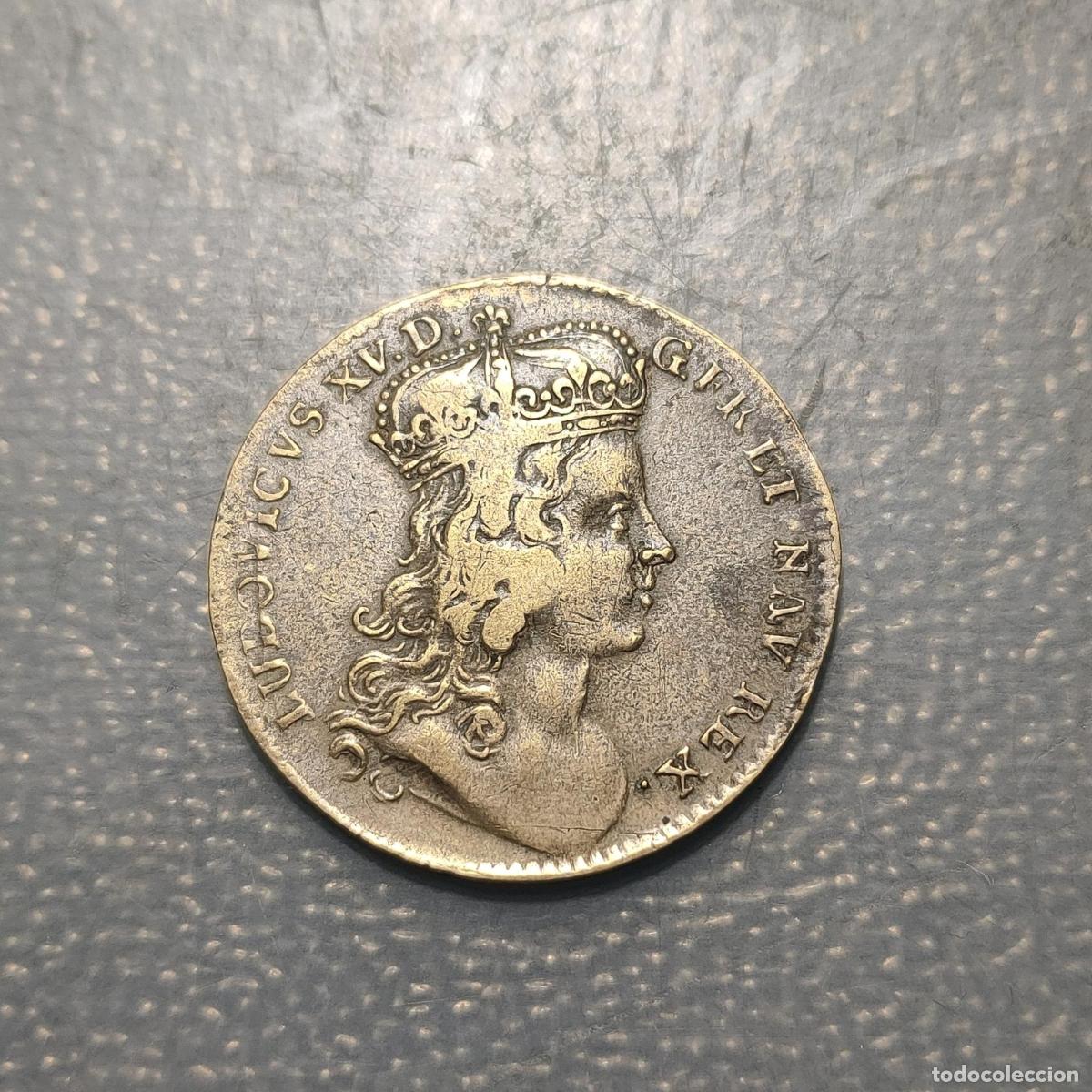 Monedas antiguas de Europa: FRANCIA FRANCE LOUIS XV JETTON SF (1723) CONQUISTA DE FUENTERRABIA