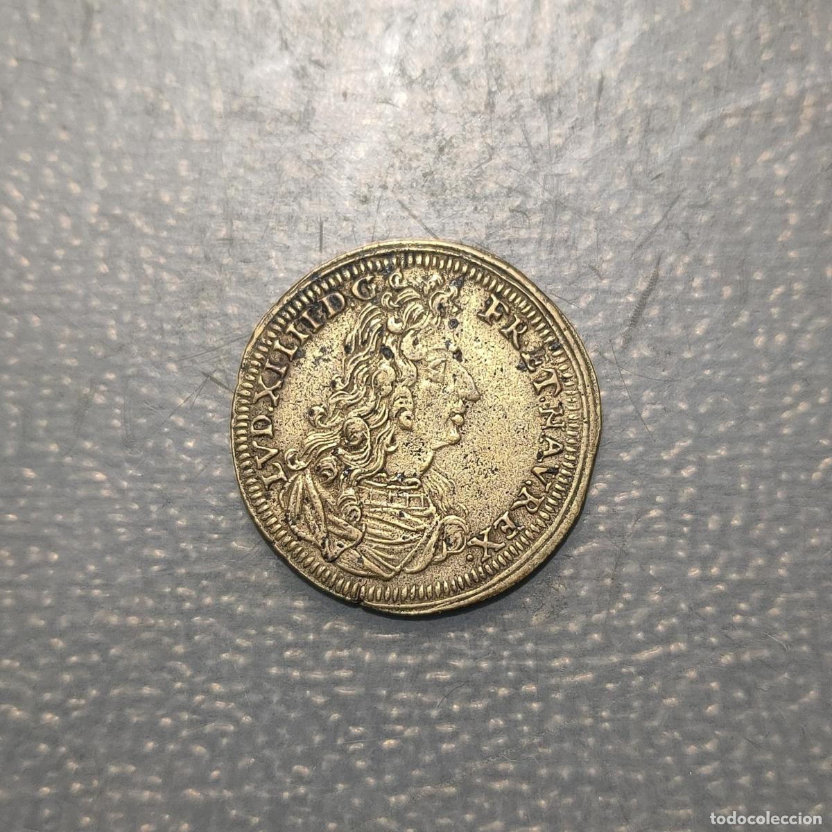 Monedas antiguas de Europa: FRANCIA FRANCE LOUIS XIV JETTON 1684 PAZ DE RATISBONA