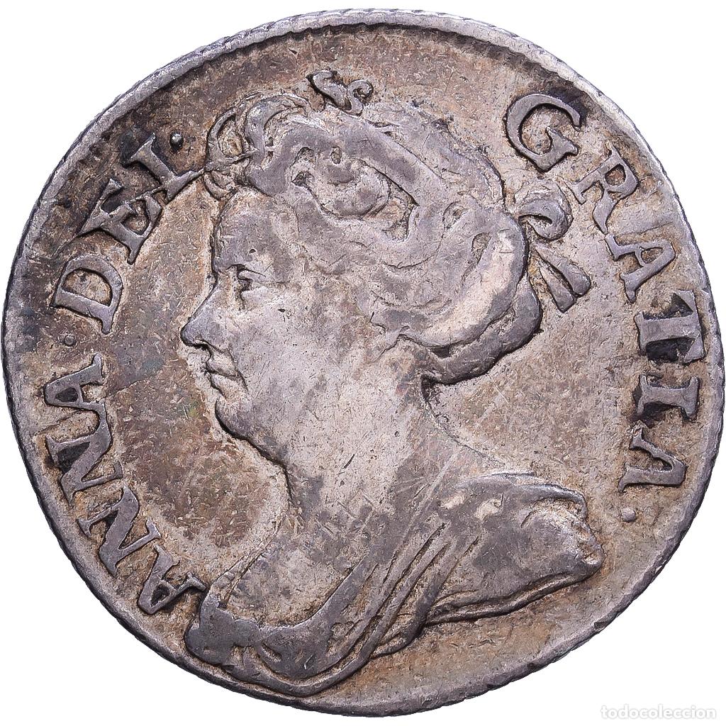 Monedas antiguas de Europa: [#1203354] Gran Breta&ntilde;a, Anne, 6 Pence, 1711, London, Plata, MBC