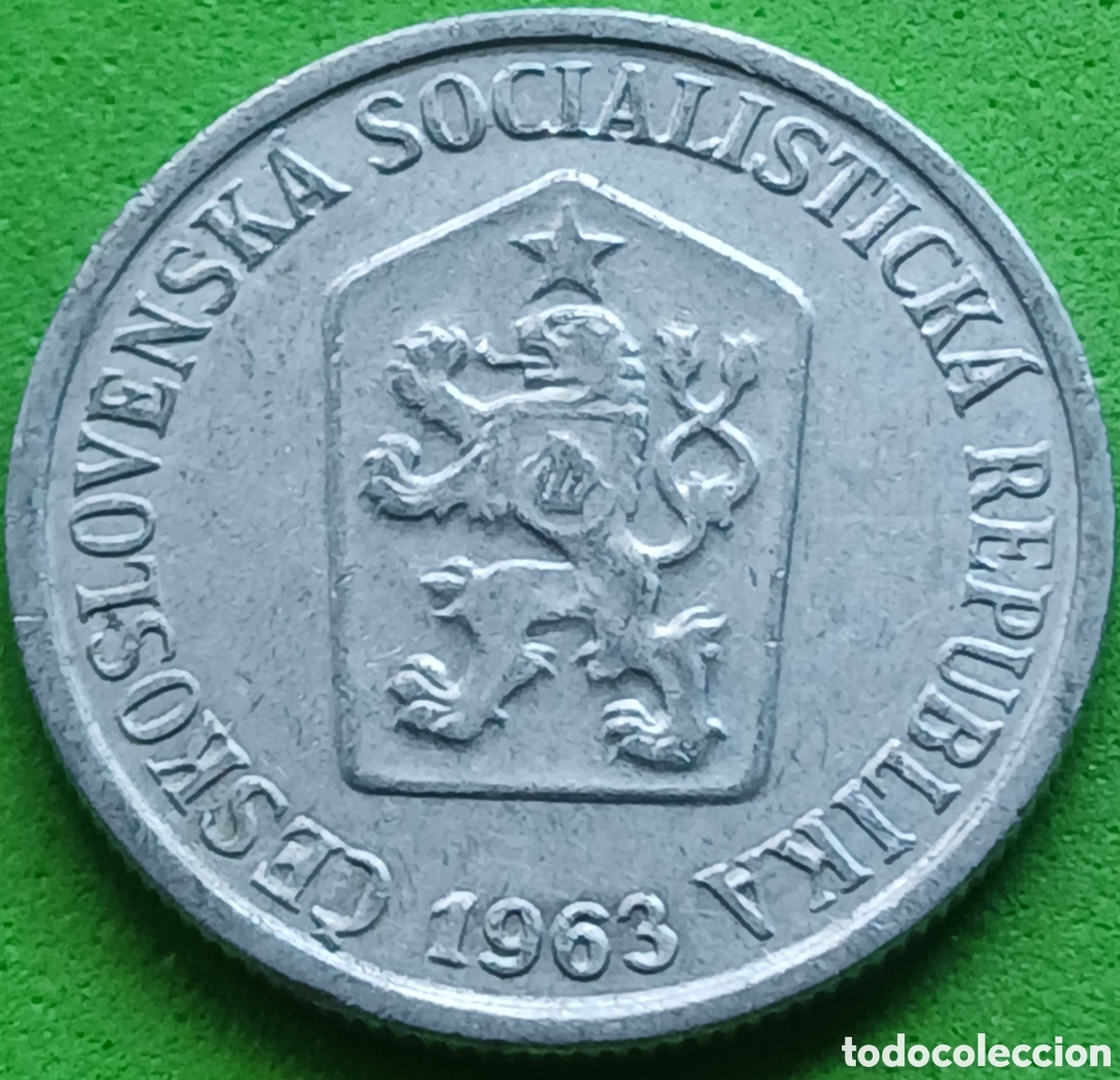 Monedas antiguas de Europa: Checoslovaquia 10 hellers 1963 km#49.1 sin puntos