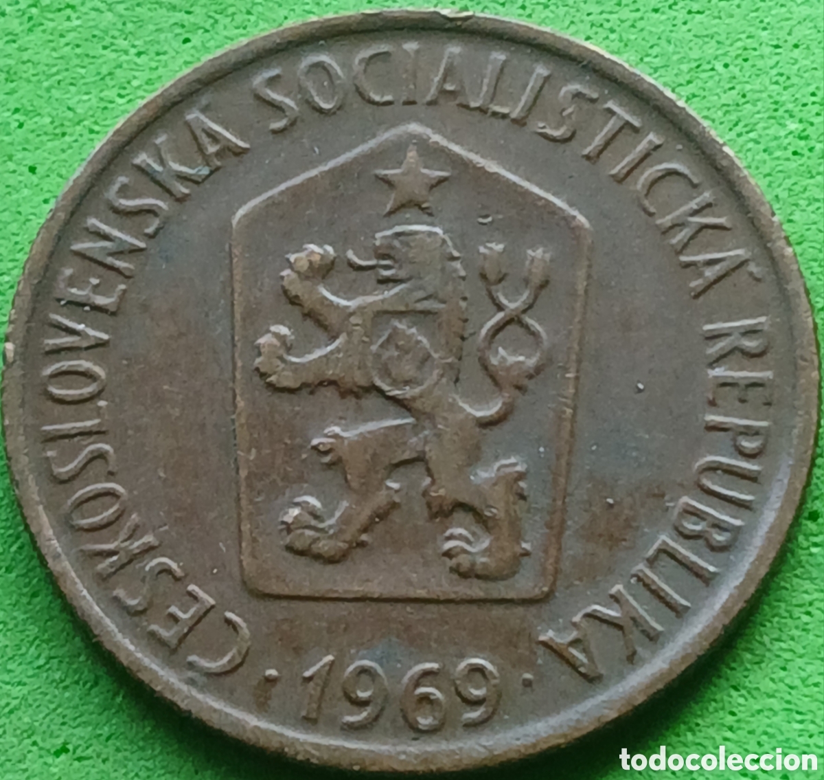 Monedas antiguas de Europa: Checoslovaquia 50 hellers 1969 km#55.1 puntos