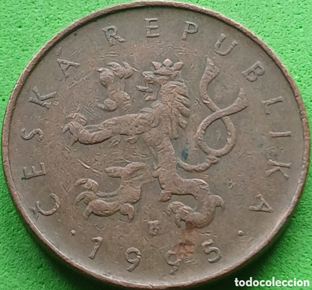 Monedas antiguas de Europa: Rep&uacute;blica Checa 10 coronas 1995 km#4 s&iacute;mbolos &rdquo;LK&rdquo; bajo el valor facial