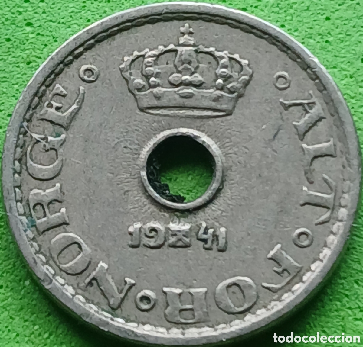 Monedas antiguas de Europa: Noruega 10 ore 1941 km#383