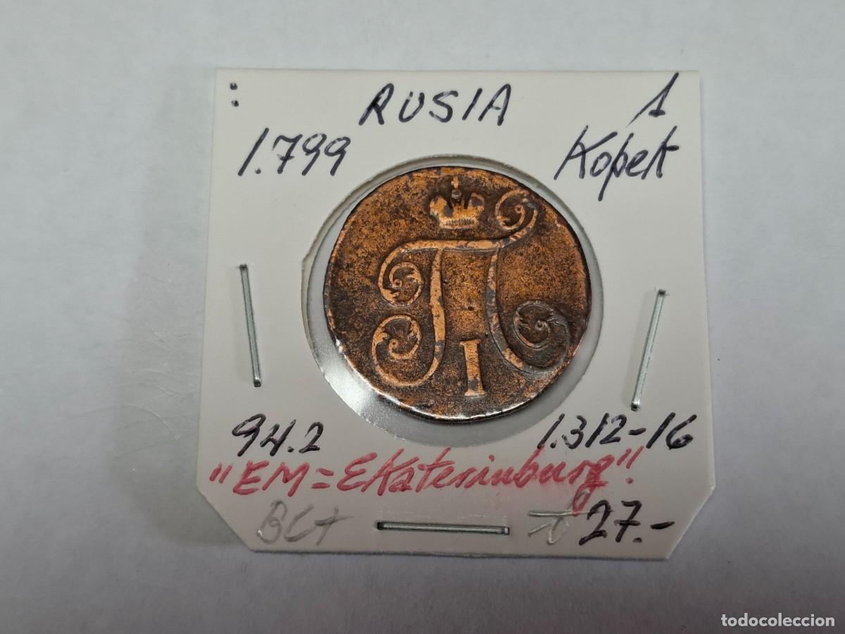 Monedas antiguas de Europa: 1 KOPEK de 1799 KM 94.2 RUSIA en BC+