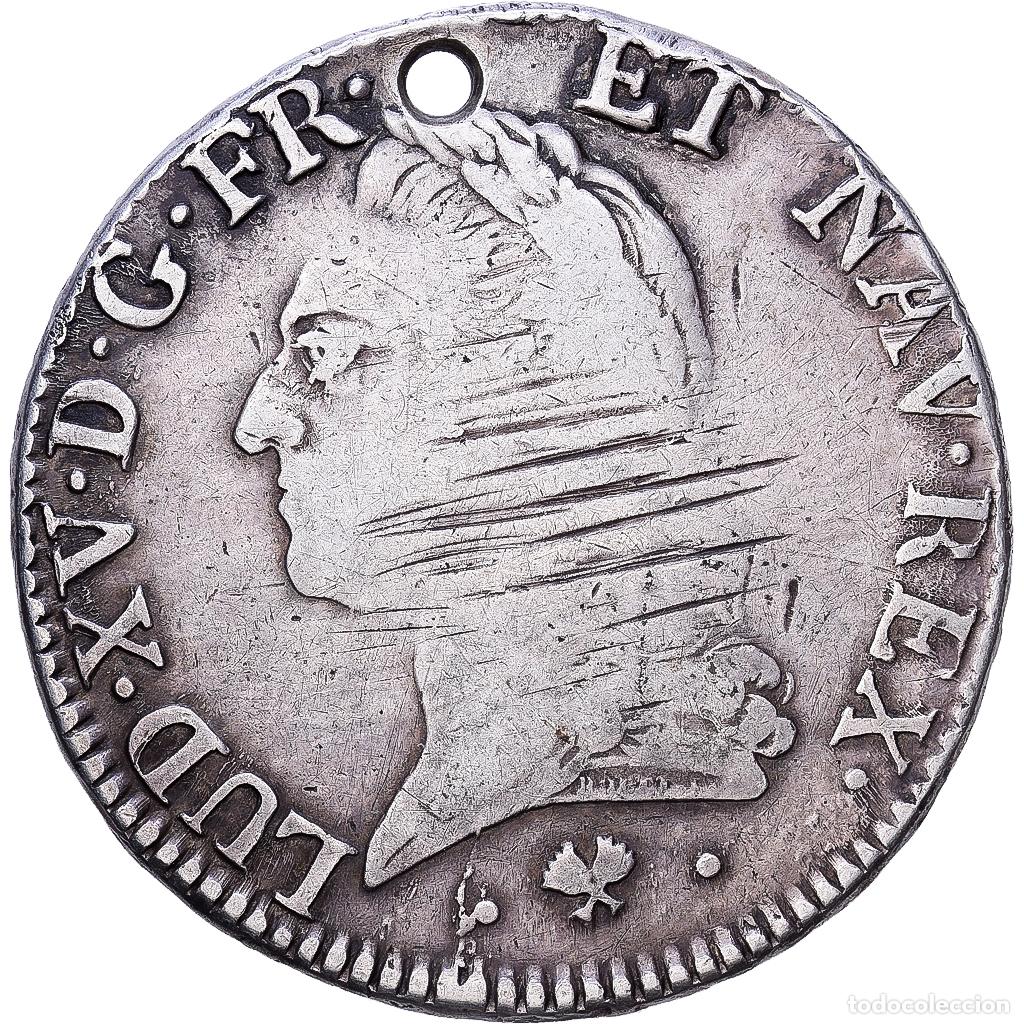 Monedas antiguas de Europa: [#1552297] Francia, Louis XV, Ecu, &Eacute;cu &agrave; la vieille t&ecirc;te, 1774, Bayonne, Plata, BC+