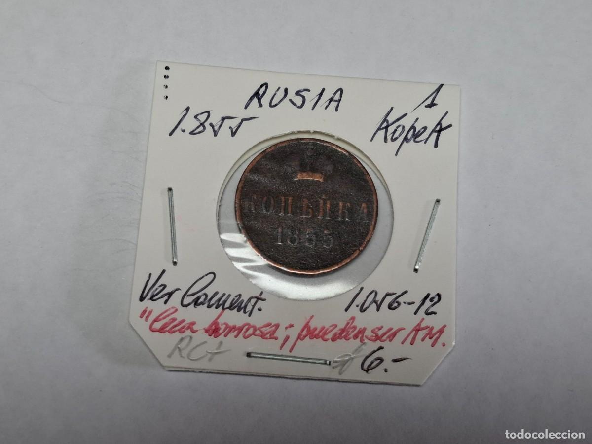 Monedas antiguas de Europa: 1 KOPEK de 1855 KM ? RUSIA en RC+
