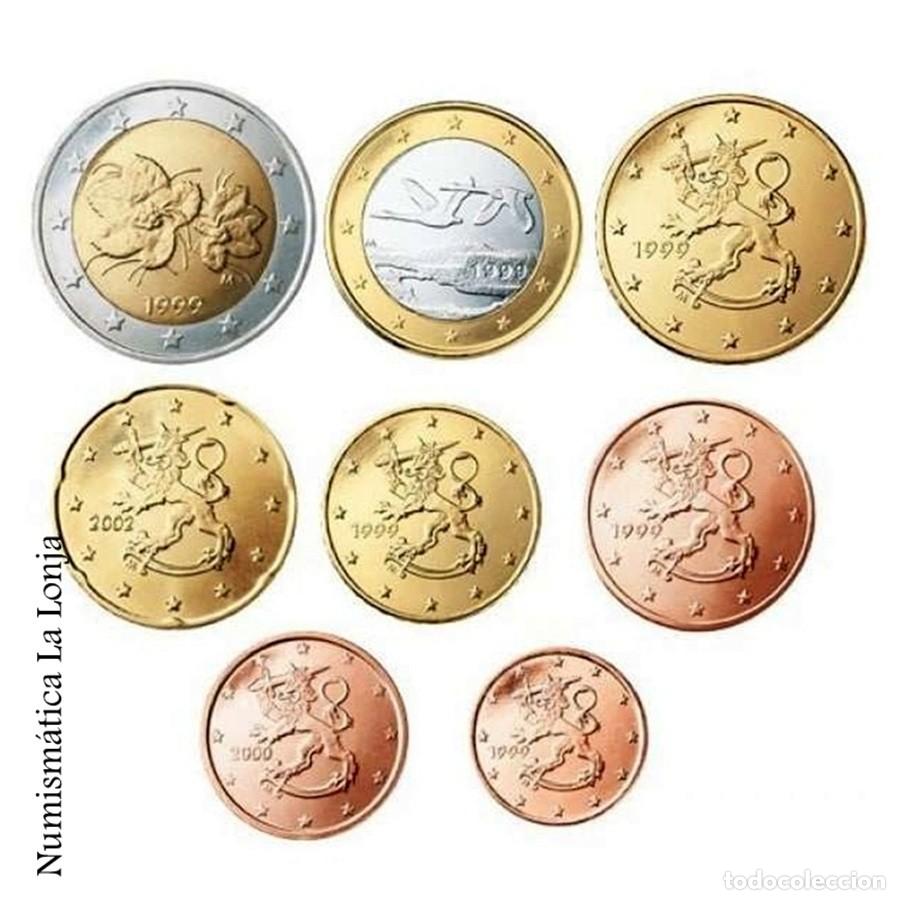 Monedas antiguas de Europa: Finlandia A&ntilde;o 2009 Set 1 2 5 10 20 50 C&eacute;ntimos 1 2 Euros Sc Unc
