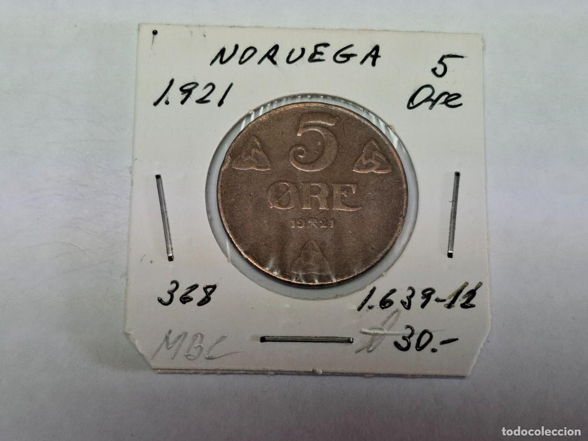 Monedas antiguas de Europa: 5 ORE de 1921 Km 368 NORUEGA en MBC