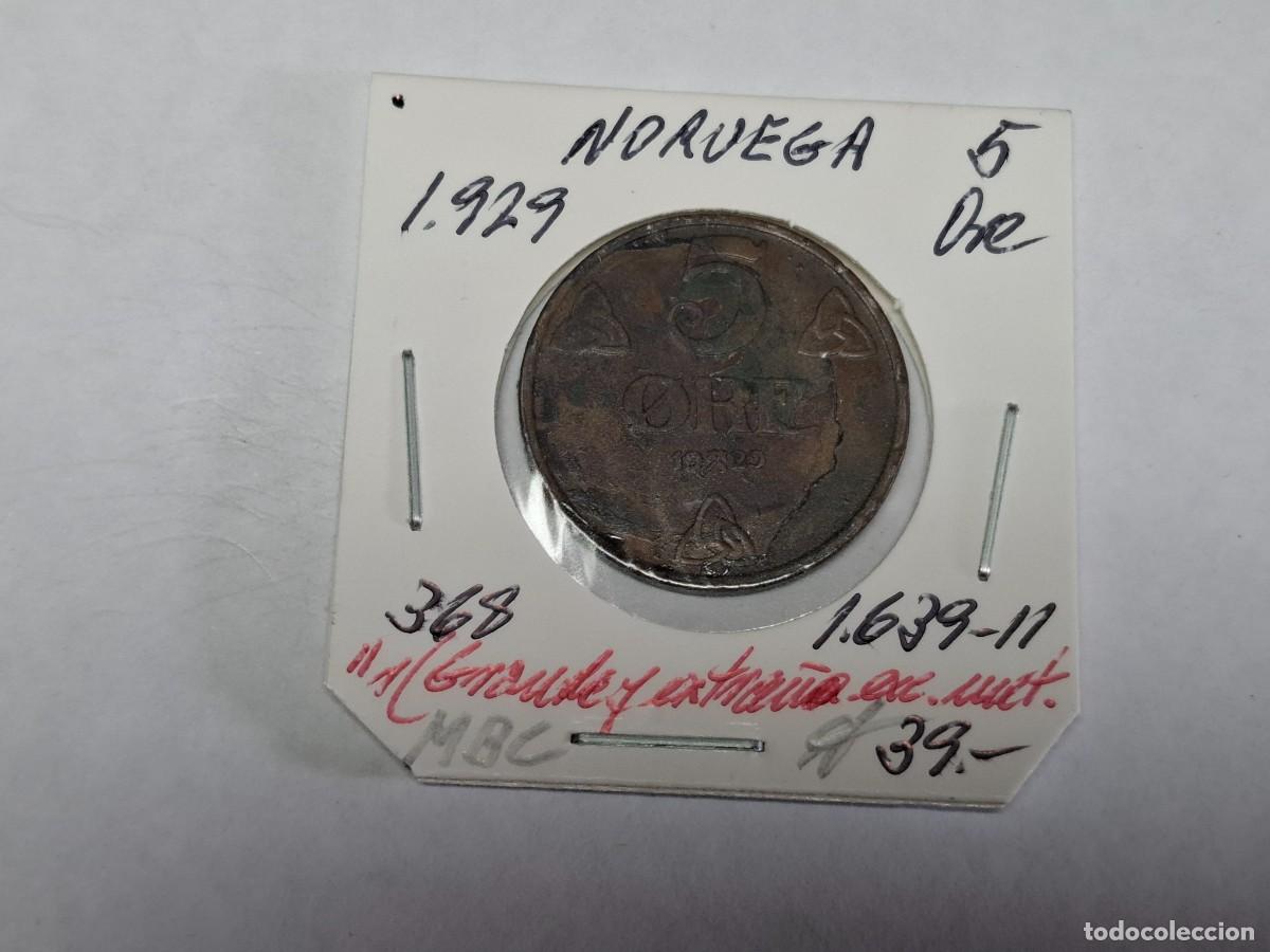 Monedas antiguas de Europa: 5 ORE de 1929 Km 368 NORUEGA en MBC