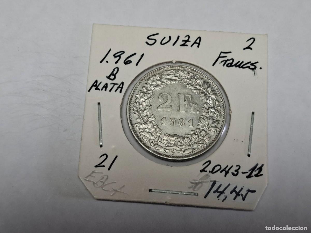 Monedas antiguas de Europa: 2 FRANCOS de PLATA de 1961 B KM 21 SUIZA en EBC+