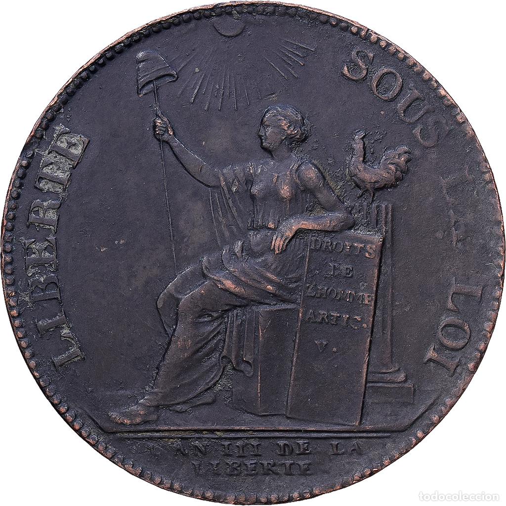 Monedas antiguas de Europa: [#1552284] Francia, 2 Sols, Monneron, 1791, Birmingham, Bronce, MBC, Brandon:217, KM:Tn23