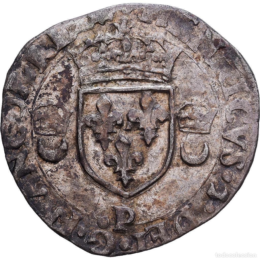 Monedas antiguas de Europa: [#1203365] Francia, Henri II, Douzain aux croissants, 1555, Dijon, Plata, MBC