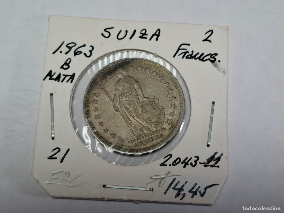 Monedas antiguas de Europa: 2 FRANCOS de PLATA de 1963 B KM 21 SUIZA en EBC