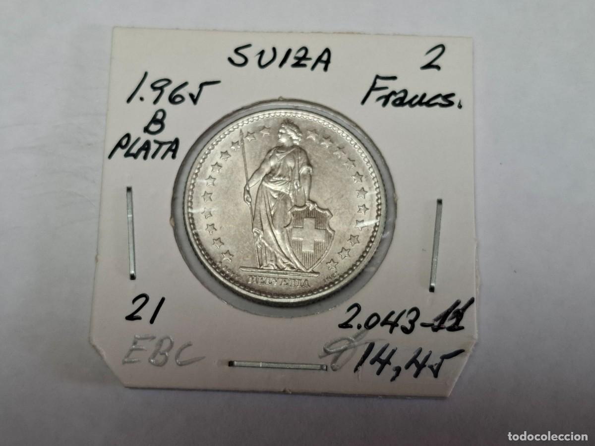 Monedas antiguas de Europa: 2 FRANCOS de PLATA de 1965 B KM 21 SUIZA en EBC