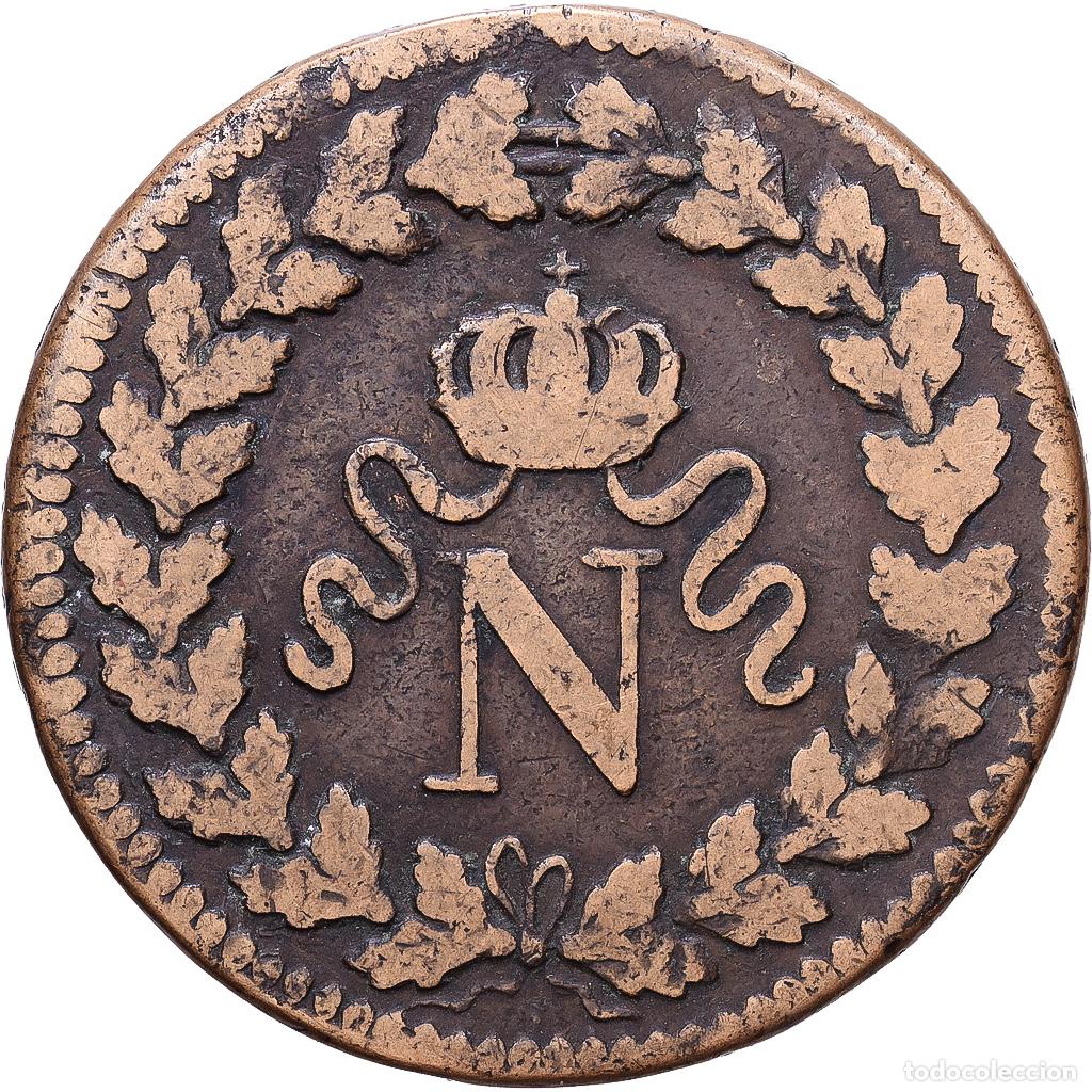 Monedas antiguas de Europa: [#1552290] Francia, Napoleon I, Un D&eacute;cime, 1815., Strasbourg, Bronce, BC+, Gadoury:195e