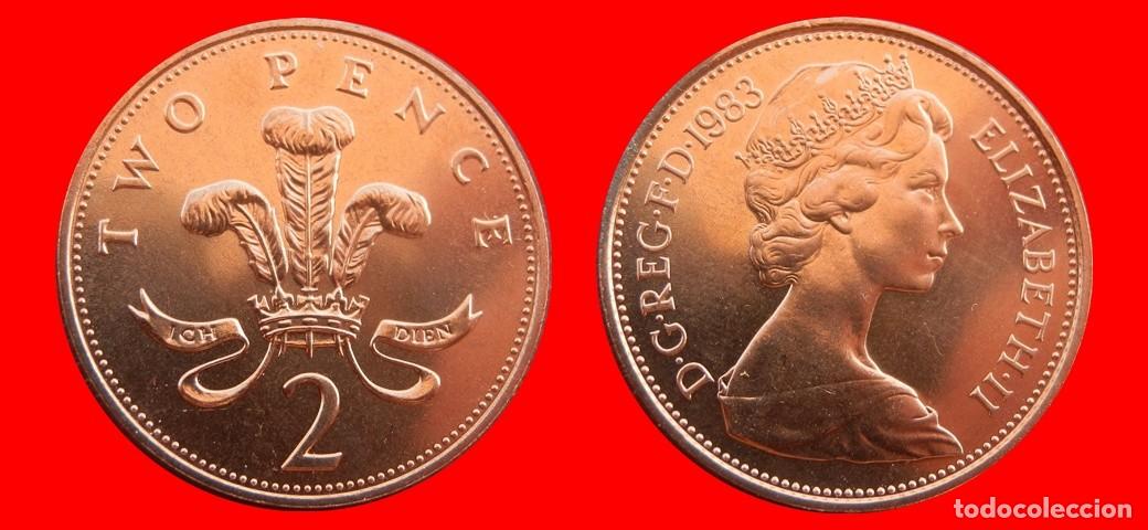 Monedas antiguas de Europa: 2 PENIQUES PENCE 1983 SIN CIRCULAR PROOF PROCEDENTE DE BLISTER INGLATERRA REINO UNIDO-9825SC